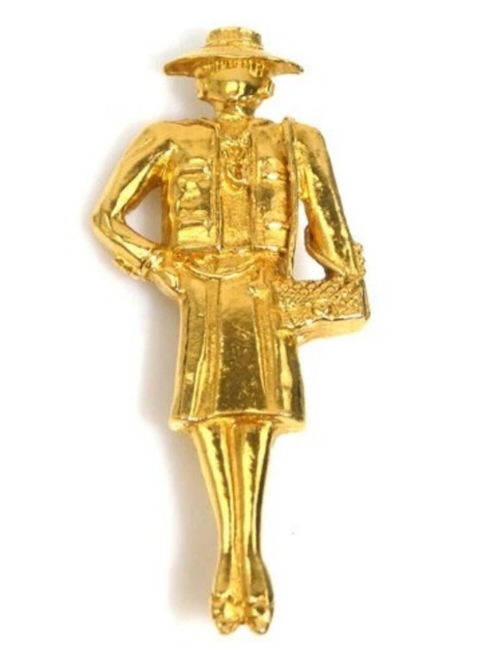 Auth CHANEL Mademoiselle Brooch Gold Metal - e61433g